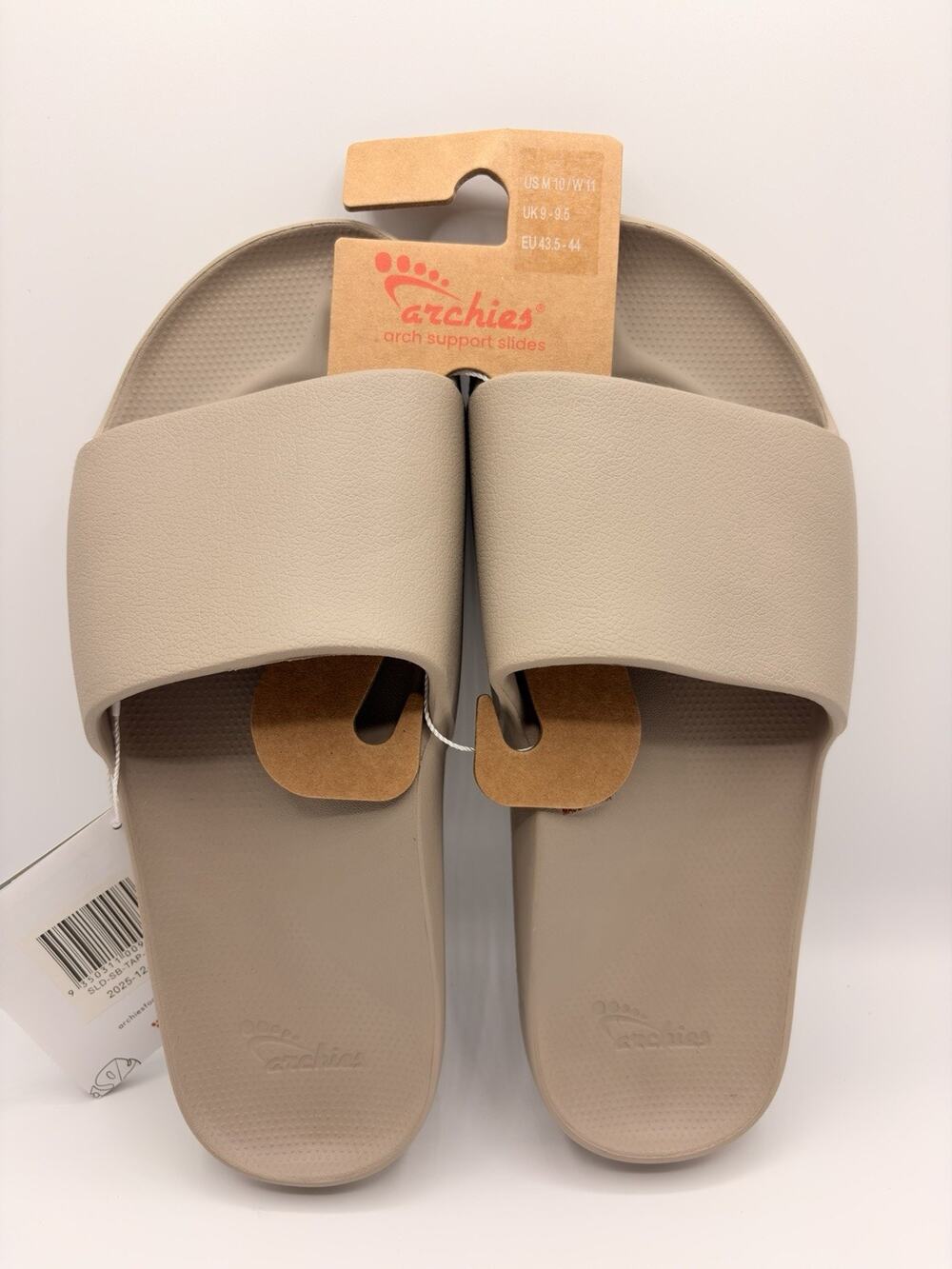 Archies Flip Flop Sandals Unisex Sz M 10 W 11 Gray Tap Arch Support Therapy NWT